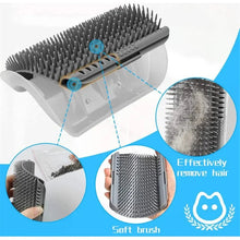Load image into Gallery viewer, Cat Corner Brush Comb Massager with Catnip β Self-Grooming Wall Arch Scratcher & Hair Removal Tool for Cats