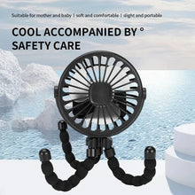 Load image into Gallery viewer, Multifunctional Stroller Mini Fan with USB Charging & Phone Holder