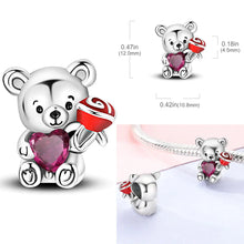Load image into Gallery viewer, 925 Sterling Silver Pink Butterfly & Luminous Firefly Charm – Dangle Bead for Bracelet or Necklace | Elegant DIY Jewelry Gift for Women