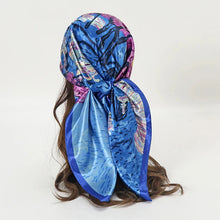 Load image into Gallery viewer, Satin Square Scarf – Elegant 2025 Print Hijab, Shawl & Hair Wrap
