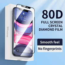 Load image into Gallery viewer, 80D Full Protective Glass For iphone 6 7 8 Plus X Xr Xs Max SE Tempered Screen Protector iPhone 11 12 13 Pro Max Mini Glass Film Screen Protector with Full-Coverage, Easy Installation Frame