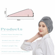 Load image into Gallery viewer, Microfiber Hair Drying Towel Cap – Quick-Dry Super Absorbent Wrap