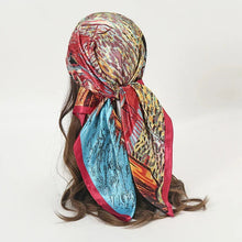 Load image into Gallery viewer, Satin Square Scarf – Elegant 2025 Print Hijab, Shawl & Hair Wrap