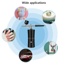 Load image into Gallery viewer, Portable Cordless Airbrush with Compressor - For Nail Art, Cake Painting, and Crafts