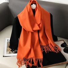 Load image into Gallery viewer, 62-Color Winter Cashmere Scarf – Warm Tassel Pashmina Wrap for Women