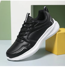 Load image into Gallery viewer, Women Running Shoes PU Leather Lace-up Men Warm Light Walking Sneaker Fitness Sport Flats Comfortable Black Size 35-44 Loafers