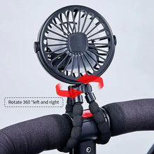 Load image into Gallery viewer, Multifunctional Stroller Mini Fan with USB Charging & Phone Holder