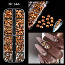 Load image into Gallery viewer, 12 Grids Mixed Nail Rhinestones - SS6-SS30 Flat-Back Glass Gems for Nail Art
