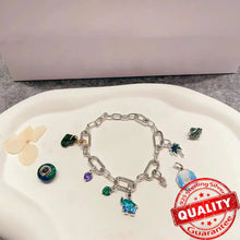 Load image into Gallery viewer, Sparkling Star Mini Dangle Charm - 925 Sterling Silver Green Heart Charm for Me Bracelet, Zircon & Crystal Accent, Customizable Girl Party Jewelry