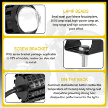 将图片加载到图库查看器,With Switch 2pc Super Bright Motorcycle LED Explorer Headlight Projector Fisheye Len LED Moto Fog Auxiliary Motorcycle Headlight