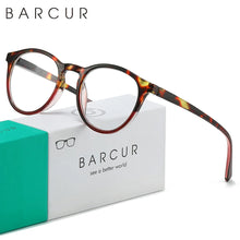将图片加载到图库查看器,BARCUR Simple Men’s Presbyopia Glasses Comfortable Lightweight Leopard Pattern PC Anti-Slip Round Frame Transparent Acrylic Lenses for Women’s Reading Glasses