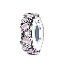 将图片加载到图库查看器,100% 925 Sterling Silver Rainbow Zircon Butterfly Dragon Silicone Stopper Charms - Colorful Beads for DIY Bracelets, Customizable Jewelry for All Occasions