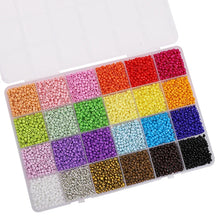 Load image into Gallery viewer, 5200Pcs Glass Rice Beads Jewelry Making Kit – 24-Grid Box for DIY Bracelets, Earrings & Kandi Accessories | Handmade Craft Supplies Set
