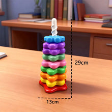 将图片加载到图库查看器,Baby Rotating Rainbow Tower Montessori Stacking Toy