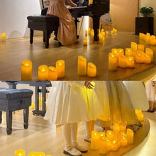Load image into Gallery viewer, 10-120pcs Flameless LED Flickering Pillar Candles – Battery-Operated, Safe, and Reusable for Weddings, Parties, and Home Décor