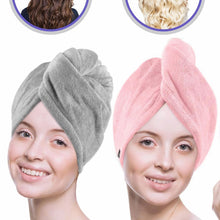 Load image into Gallery viewer, Microfiber Hair Drying Towel Cap – Quick-Dry Super Absorbent Wrap