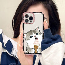 将图片加载到图库查看器,Cute Cat Phone Case For Iphone 11 12 13 Mini Pro Max 14 Pro Max Case Shell Cartoon Patterned Case Cover Soft Clear Cover Flexible Ultra Slim Anti-scratch Bumper Protective Cover For Iphone