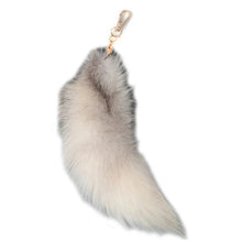 Load image into Gallery viewer, Plush-Fox Tail Keychain Furry Racoon Tail Keyring Keychain 28cm Animal Tail Key-Pendant Pompoms Keyring Holder Bag-Decor