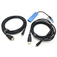 Load image into Gallery viewer, 2in1 USB & Type-C to Micro / Mini HDMI-compatible Video Capture Card Live Streaming Cable for Sony Canon Nikon Fuji Camera PC 4K