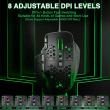 Load image into Gallery viewer, SOLAKAKA SM809 Wired Gaming Mouse 16 Side Buttons 22800 DPI Programmable Macro MMO Mouse Gamer PAW3311 Honeycomb Ergonomic RGB