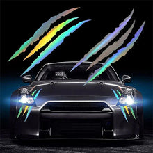 将图片加载到图库查看器,Monster Claw Car Sticker – Reflective Ghost Paw Scratch Vinyl Decal for Hood & Headlights | DIY Auto Exterior Decoration