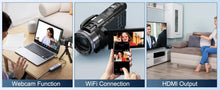 将图片加载到图库查看器,NBD 4K HD&48MP Camcorder Video Camera With Wi-Fi & App Control,Video Recorder with 3X Battery Life, 16X Zoom, 270° IPS Screen