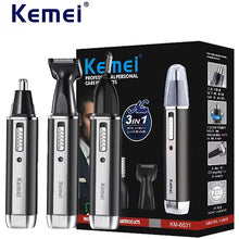 Load image into Gallery viewer, KM-6631 3-in-1 Professional Rechargeable Nose & Ear Hair Trimmer Personal Care Tools for Men
