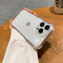 Load image into Gallery viewer, Luxury Shockproof Clear Hard Case For iPhone 14 13 12 11 Pro Max X XR XS 7 8 Plus Soft Silicone Bumper Transparent Cover Drop Protection iphone Protective Case Compatible With iPhone