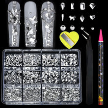 Load image into Gallery viewer, 12 Grid Diamond Jewelry Set for Nail Art - Luxe Rhinestone Decorations