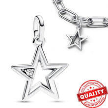 Load image into Gallery viewer, Sparkling Star Mini Dangle Charm - 925 Sterling Silver Green Heart Charm for Me Bracelet, Zircon & Crystal Accent, Customizable Girl Party Jewelry