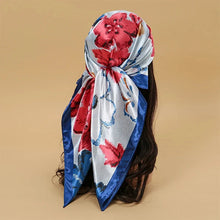 Load image into Gallery viewer, Satin Square Scarf – Elegant 2025 Print Hijab, Shawl & Hair Wrap
