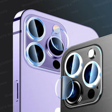 Load image into Gallery viewer, 5PCS Lens Glass For iPhone 14 Pro Max Camera Lens Screen Protector on for iPhone 14 Plus 13 12 11 Pro Max 14pro max Glass Film Separate Metal Ring Tempered Glass Camera Case