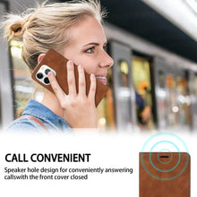 Load image into Gallery viewer, Wallet Skin Friendly Magnetic Flip With Card Slot Leather Case For iPhone 14 Pro Max 13 12 11 SE X XR XS Max Popular PU Leather Impact Resistant Built-In Magnet Card Holder Pockets Stand Function