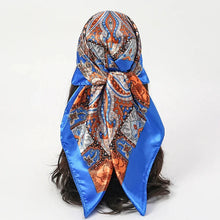 Load image into Gallery viewer, Satin Square Scarf – Elegant 2025 Print Hijab, Shawl & Hair Wrap