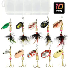 Load image into Gallery viewer, Metal Spoon Spinner Lure Set (10pcs) – 2–8g Fishing Spoonbait Crankbait Wobblers for Pike, Bass, Trout & Saltwater Freshwater Fishing