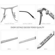 将图片加载到图库查看器,FONEX Titanium Square Glasses – Ultralight Men’s High-End Eyewear