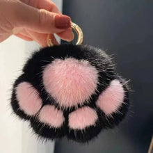 将图片加载到图库查看器,Cat Paw Plush Keychain – Cute Fluffy Faux Fur Pendant for Bags & Keys