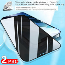 将图片加载到图库查看器,2pcs Full Cover Screen Protector For iPhone 11 12 13 PRO MAX Privacy Glass For iPhone 14 Pro XS Max XR 13 12 mini Tempered Glass Tempered Glass Screen Protector Film 9H Hardness Anti Scratch Screen Protector