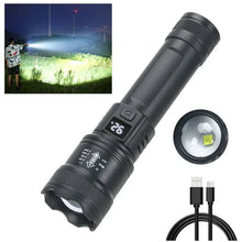 Load image into Gallery viewer, High Strong Power LED Flashlight Tactical Torch USB Rechargeable Zoom Emergency Lights For Outdoor Fishing Work Lighting Lamp