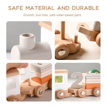 Load image into Gallery viewer, Wooden Train Birthday Toy Montessori Baby Learning