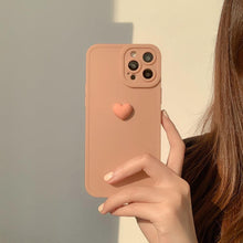 Load image into Gallery viewer, 3D Love Heart Phone Case For iPhone 11 12 13 14 Pro Max X XR XS Max 7 8 Plus Soft Silicone Camera Protector Cover Case for Girl Fashion Cute Love-Heart Shape Silicone Case Shockproof Soft Back Cover Protective Case