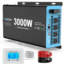 Load image into Gallery viewer, 2500W/3000W/4000W Power Inverter Pure Sine Wave DC 12V To AC 110V 120V with Remote Control and USB LCD Display For Vehicles RV