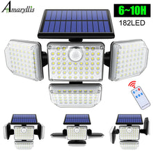 Load image into Gallery viewer, Solar Outdoor Security Light โ 182/112 LED Floodlight with 3 Adjustable Modes, IP65 Waterproof Motion Sensor Lamp for Garage, Garden & Yard