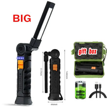 Load image into Gallery viewer, 1pc COB LED Work Light Dimmable USB Rechargeable LED Flashlight Inspection Lamp With Magnet&Hook 14500/18650 Battery Torch light