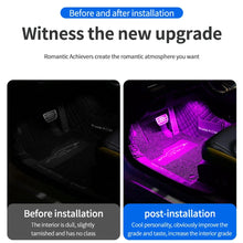 Load image into Gallery viewer, LED Car Interior Ambient Lights Kit - RGB Foot Strip Lighting with Remote & App Music Control
