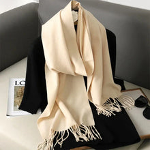 Load image into Gallery viewer, 62-Color Winter Cashmere Scarf – Warm Tassel Pashmina Wrap for Women