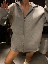 将图片加载到图库查看器,Autumn Women’s Hooded Jacket – Long Sleeve Zipper Coat