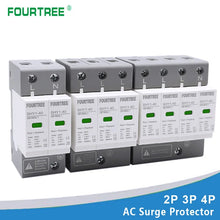Load image into Gallery viewer, AC SPD Surge Protection 2P 3P 4P 10〜20KA/20〜40KA /30KA〜60KA House Lightning Protector Low-Voltage Arrester Protective Device