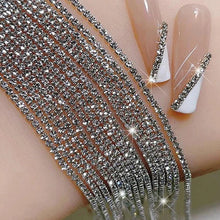 Load image into Gallery viewer, 100/50cm Luxury Crystal Chain Nail Charms - 1.5/2mm Clear & AB Diamond Nail Art Decoration