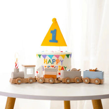 Load image into Gallery viewer, Wooden Train Birthday Toy Montessori Baby Learning